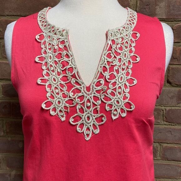 Mud Pie Coral Blakey Shift Dress Size Medium NWT - Picture 3 of 7
